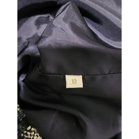 Doncaster Womens Single-Breasted Blazer Jacket Navy Blue Cotton-Silk Blend Sz 10 - Picture 8 of 9